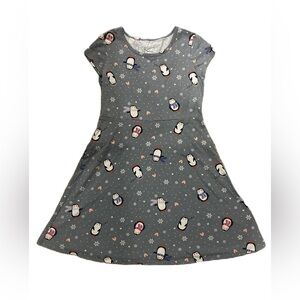 NWOT Wonder Nation Gray Penguin Print Dress Sz. Large-10/12